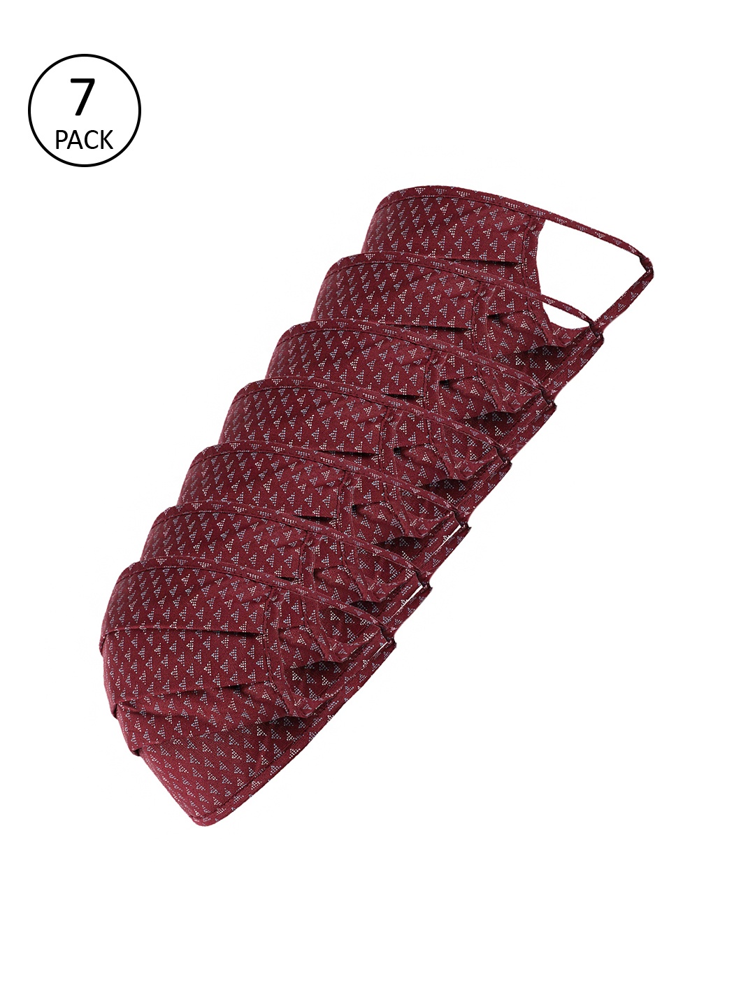

Richlook Men Burgundy 7 Pcs 2-Ply Printed Cotton Reusable Outdoor Masks