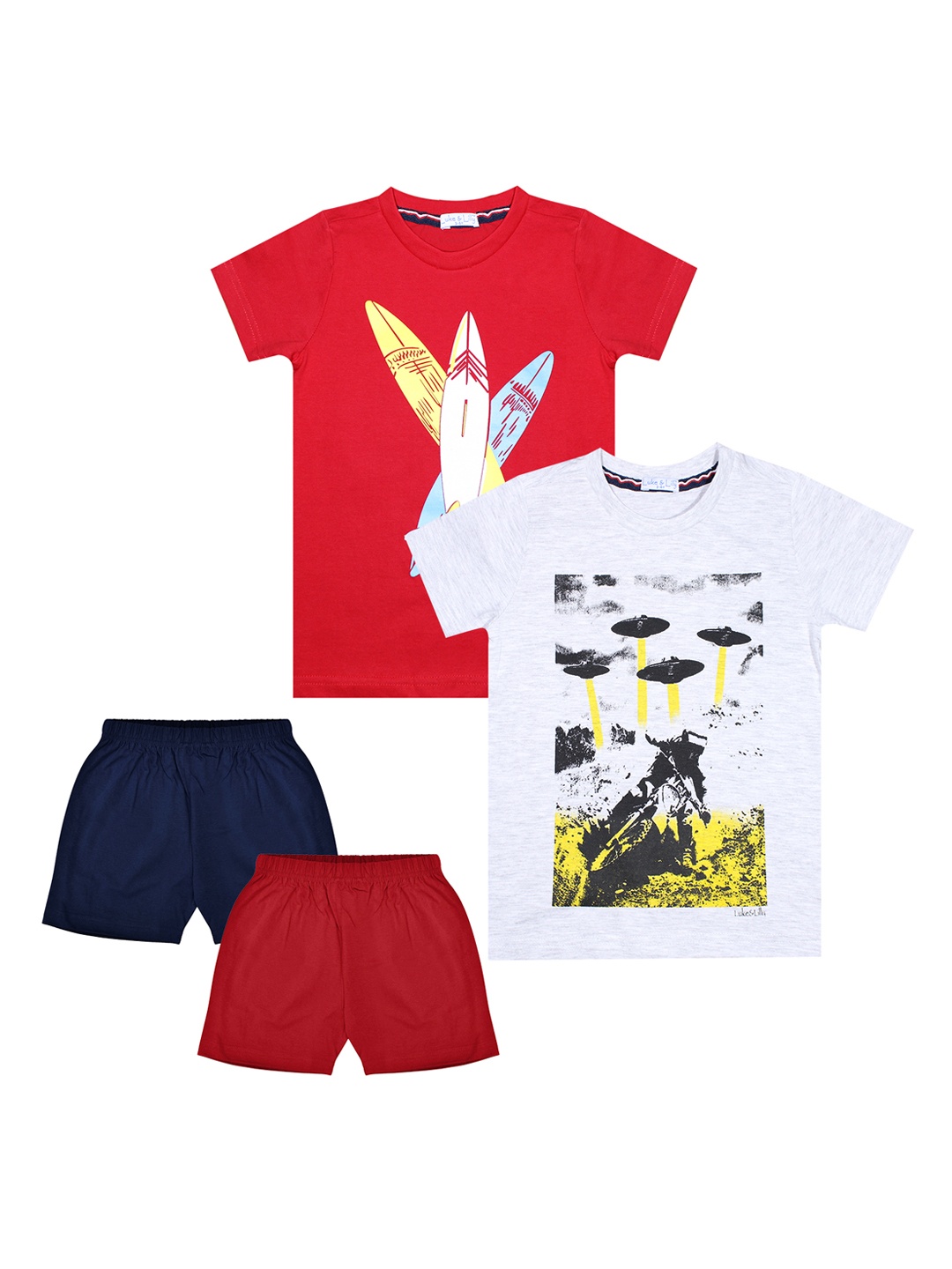 

Luke & Lilly Boys Set of 2 Multicoloured Printed T-shirt with Shorts, Multi