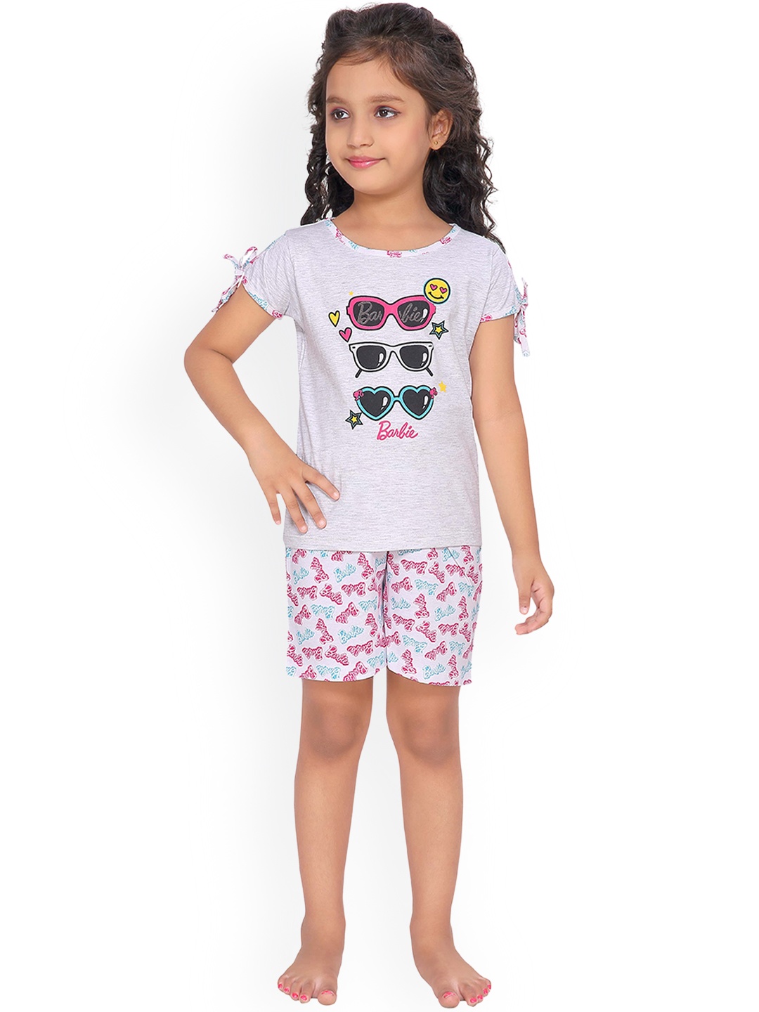 

Barbie Girls White Printed Night suit