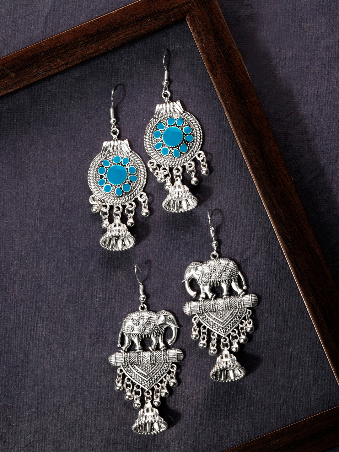 

Rubans Pack of 2 Classic Drop Earrings, Silver