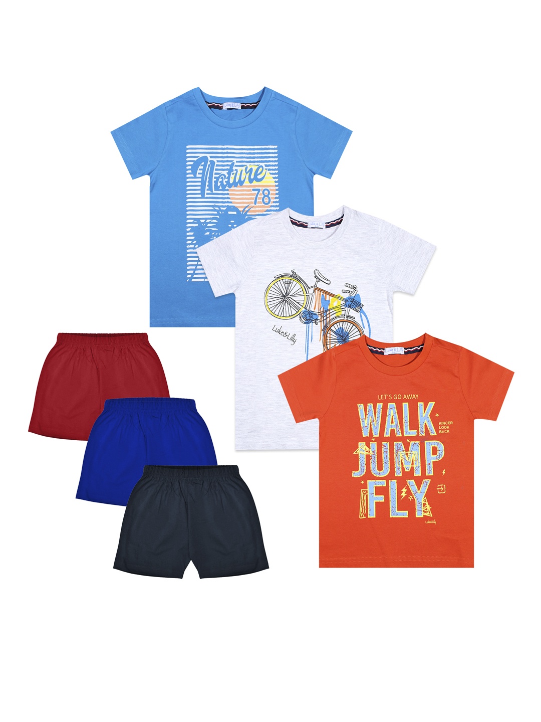 

Luke & Lilly Boys Pack of 3 Printed co-ordss, Multi