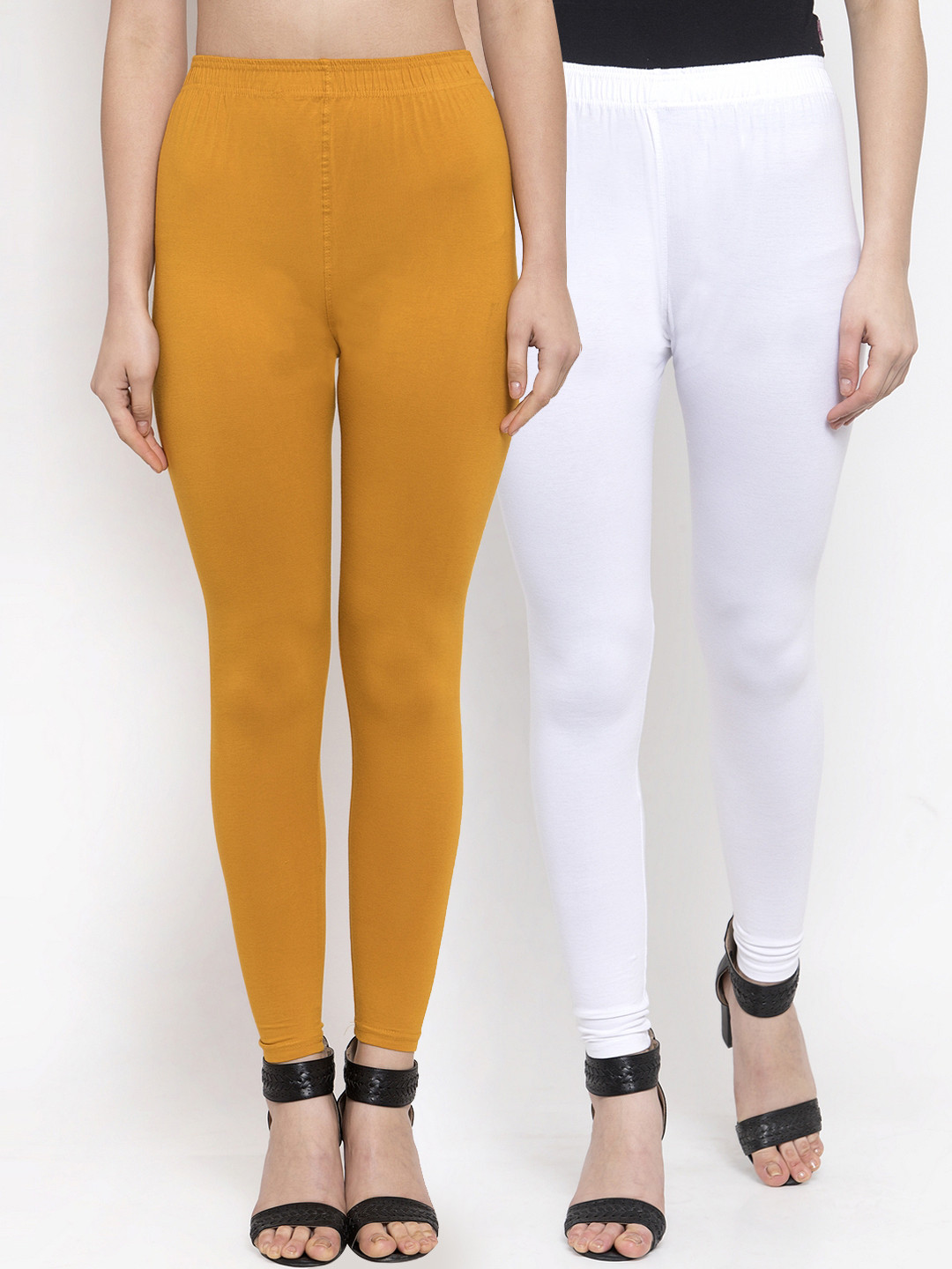 

TAG 7 Women Pack Of 2 Solid Leggings, White