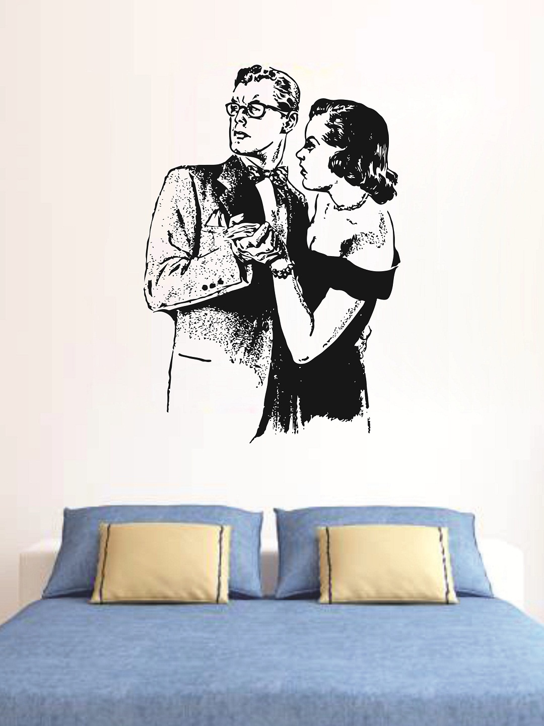 

WALLSTICK Black Couple Large Vinyl Wall Sticker