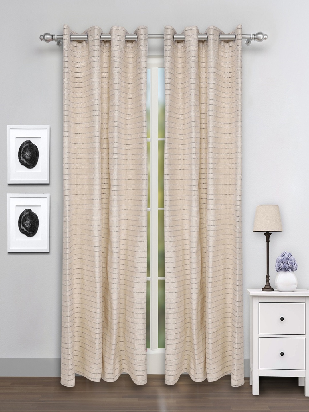 

ROMEE Cream-Coloured Set of 2 Door Curtains