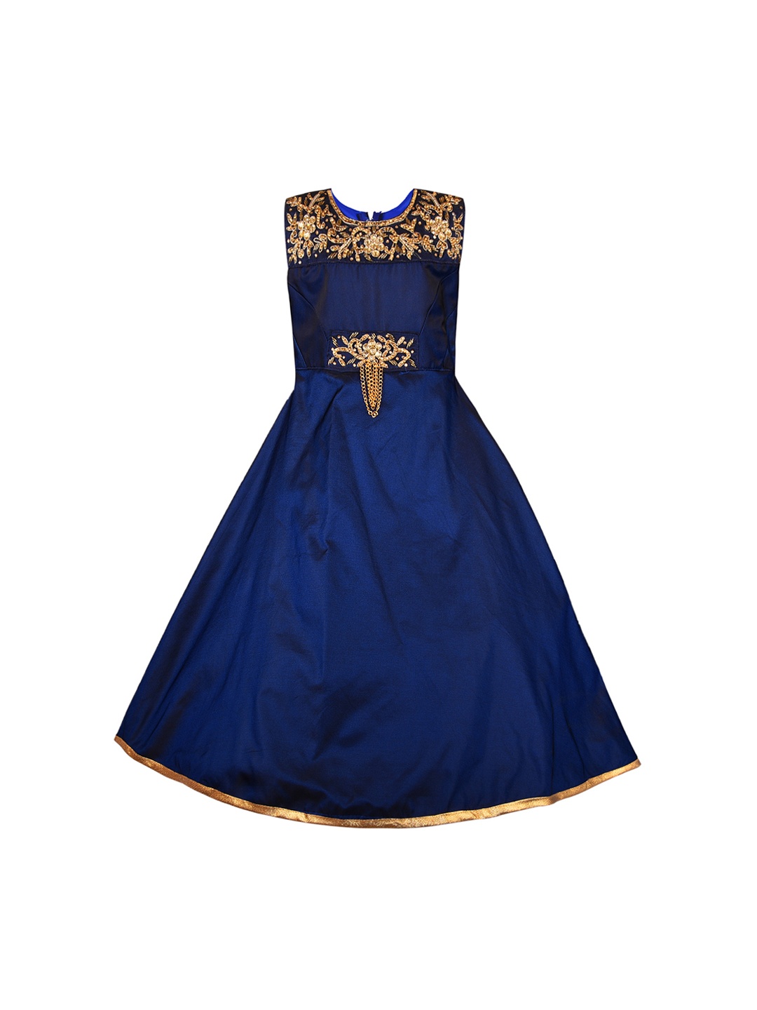 

Wish Karo Girls Navy Blue Solid Fit and Flare Dress