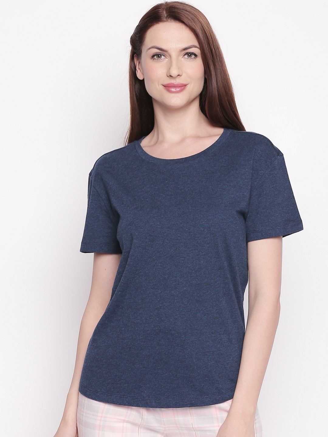 

Dreamz by Pantaloons Women Navy Blue Solid Lounge T-Shirt