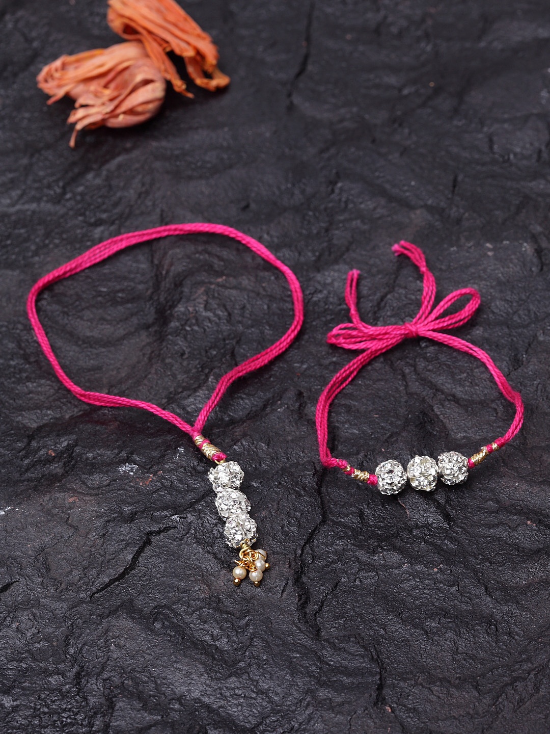 

DUGRISTYLE Men Set Of 2 Wraparound Rakhis, Pink