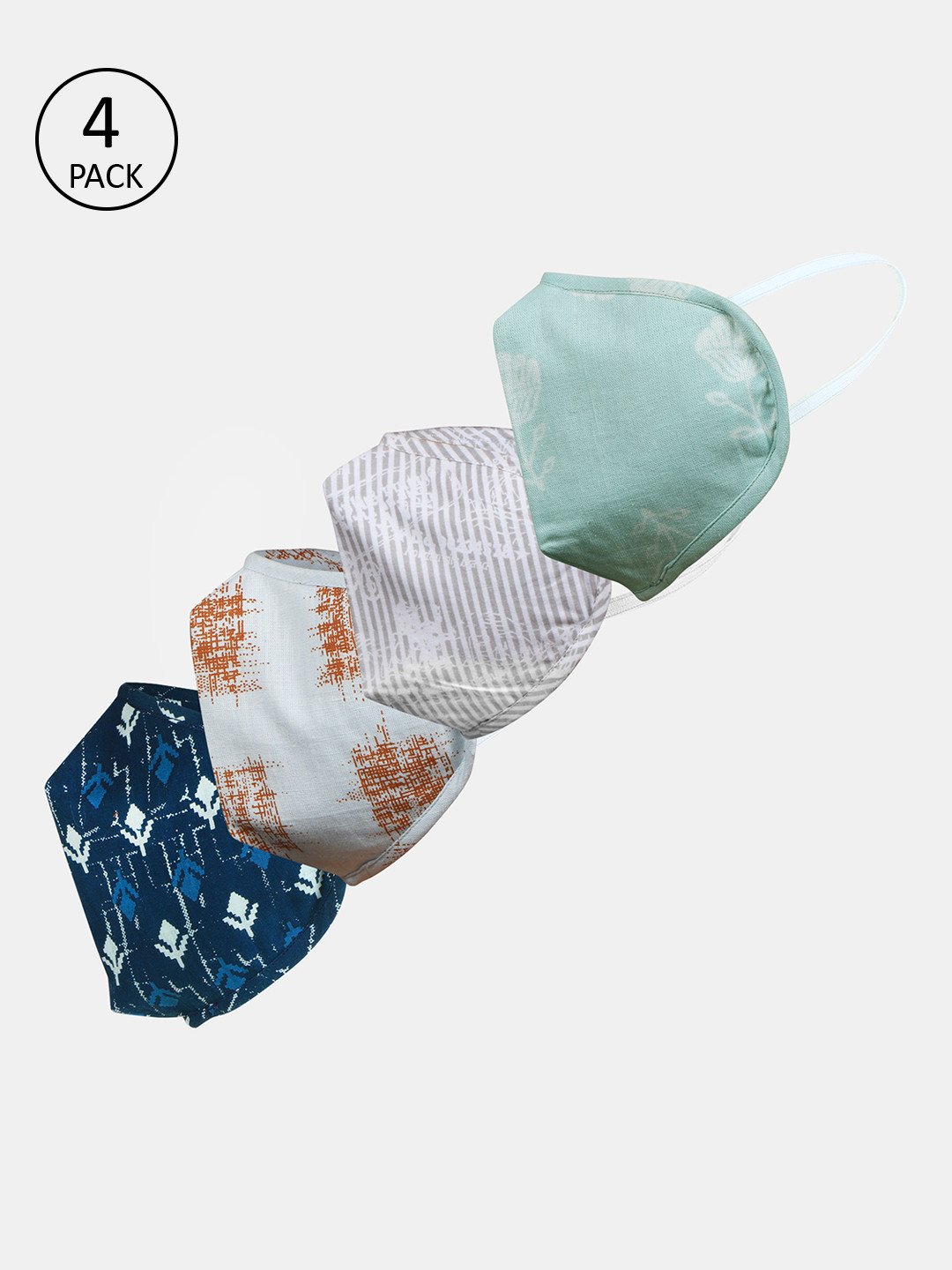 

Chitwan Mohan Unisex Pack Of 4 2-Ply Reusable Cloth Mask, Multi