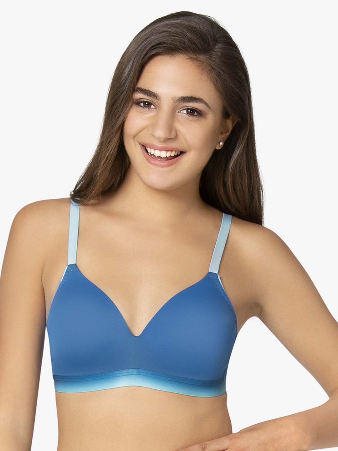 

Amante Blue Solid Non-Wired Lightly Padded T-shirt Bra BRA71101