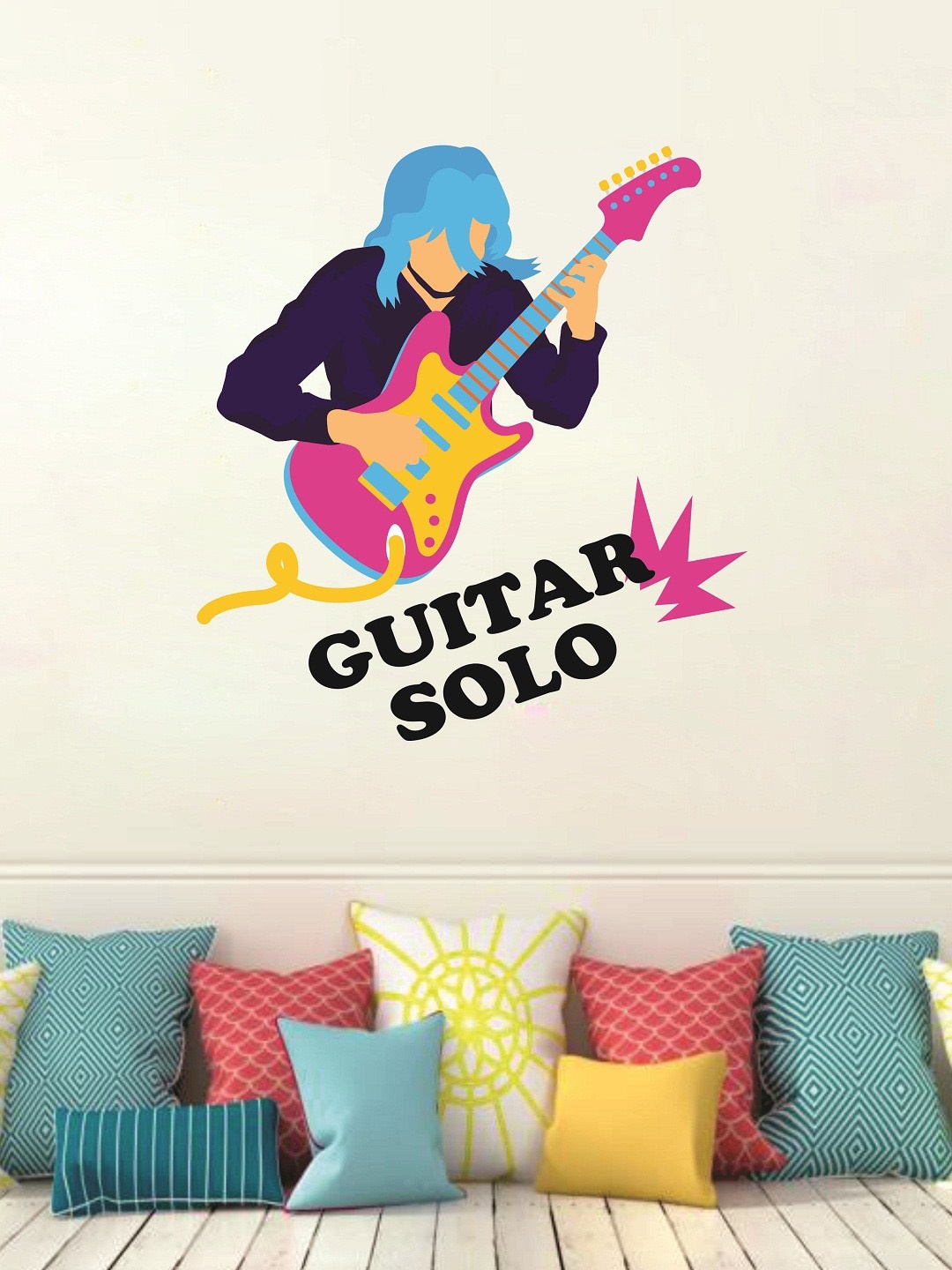 

WALLSTICK Blue & Purple Guitar Solo Large Vinyl Wall Sticker