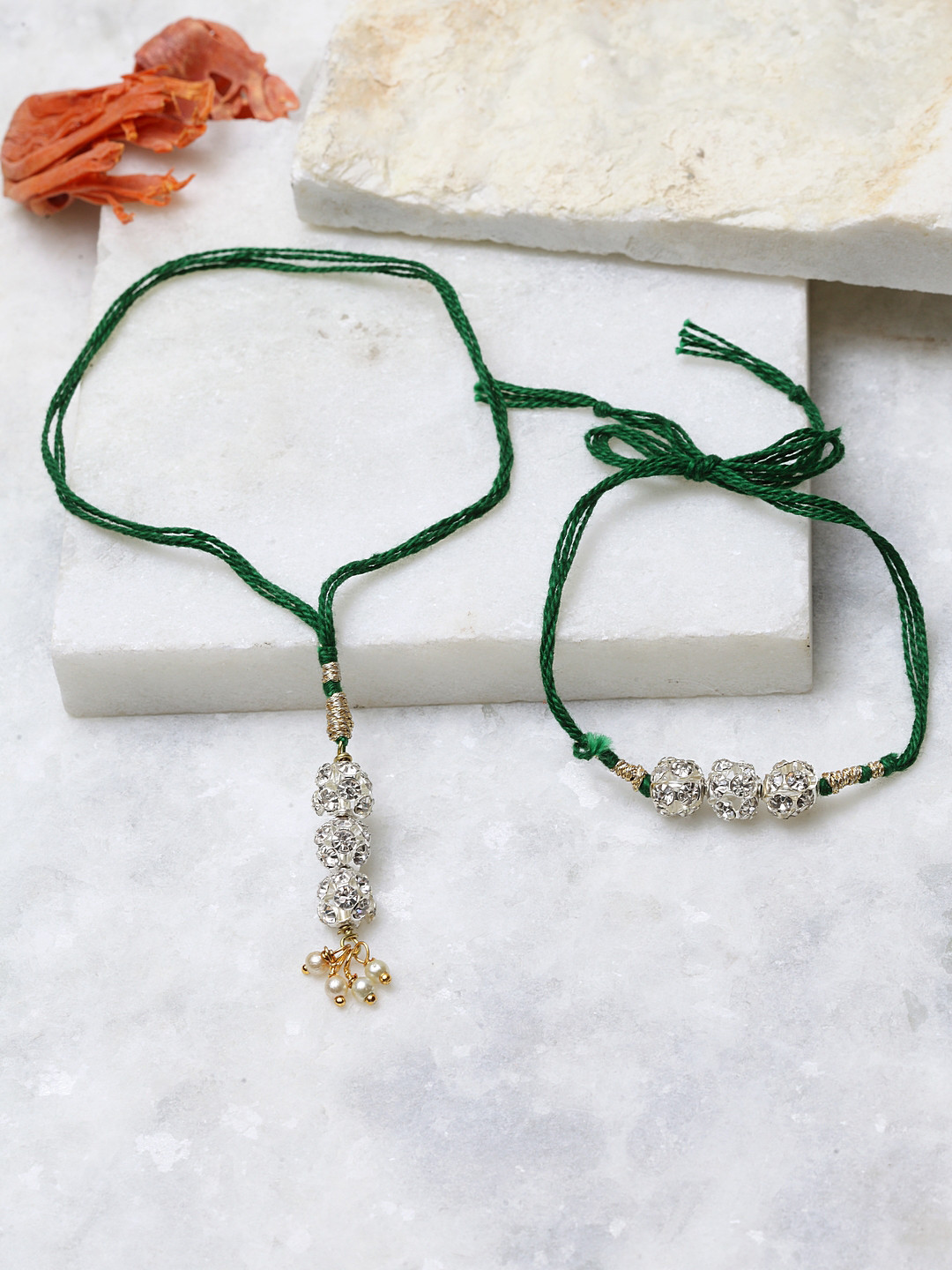 

DUGRISTYLE Set Of 2 Wraparound Rakhis, Green