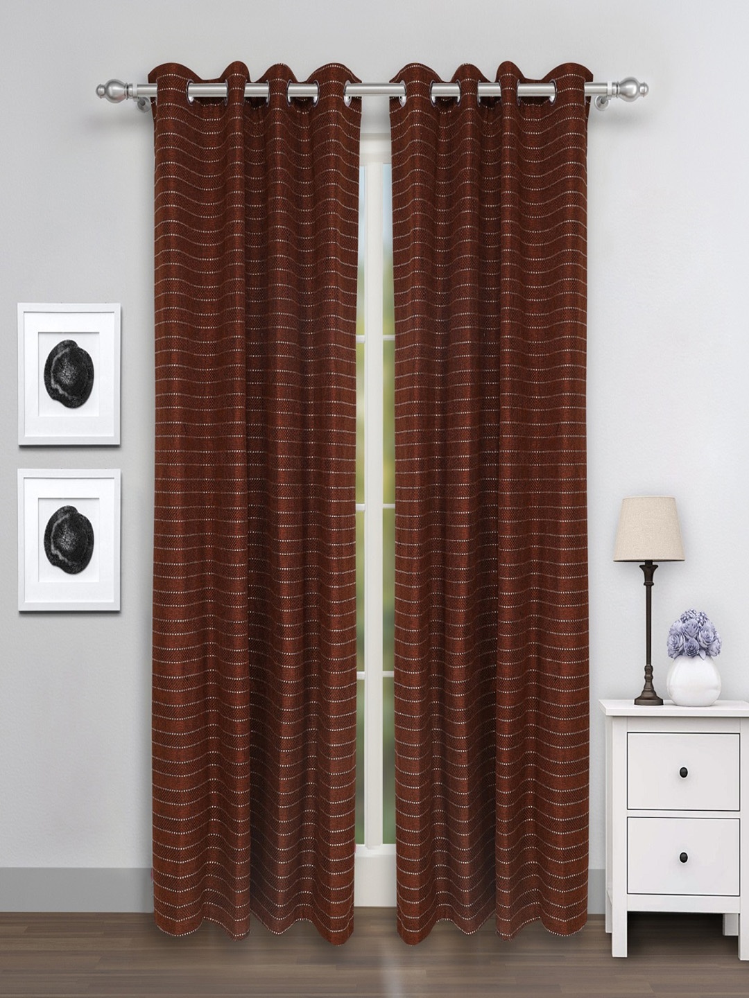 

ROMEE Set of 2 Coffee Brown Room Darkening Door Curtains