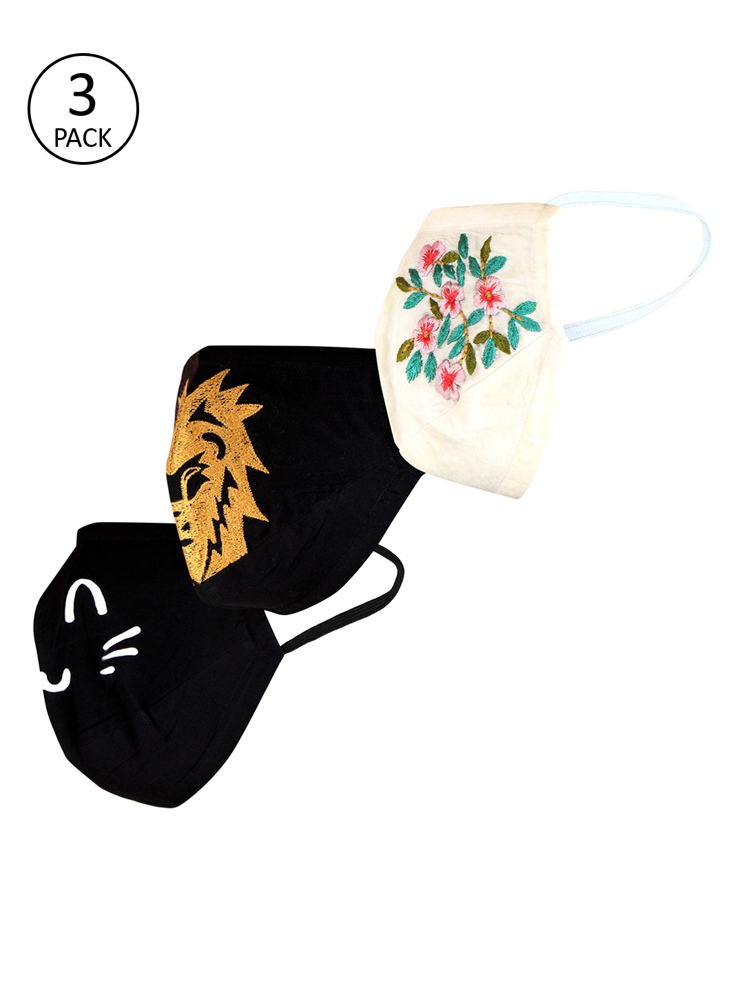 

Chitwan Mohan Unisex Pack Of 3 2-Ply Reusable Cloth Mask, Multi