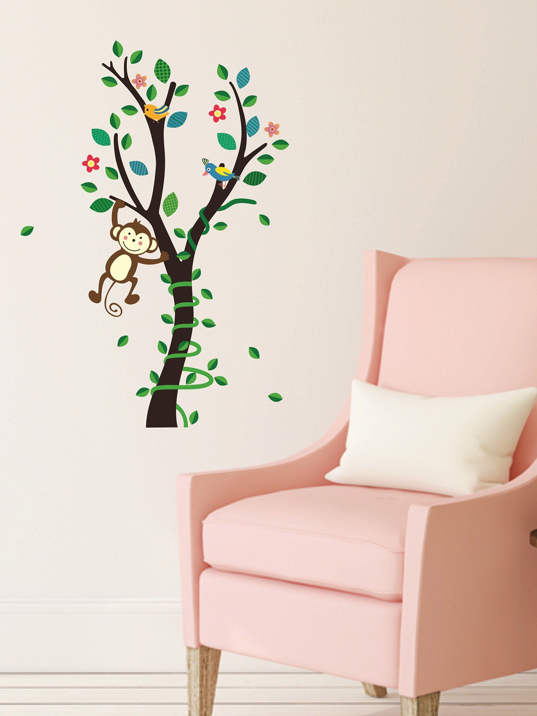 

WALLSTICK Brown & Green Monkey On Tree Large Vinyl Sticker