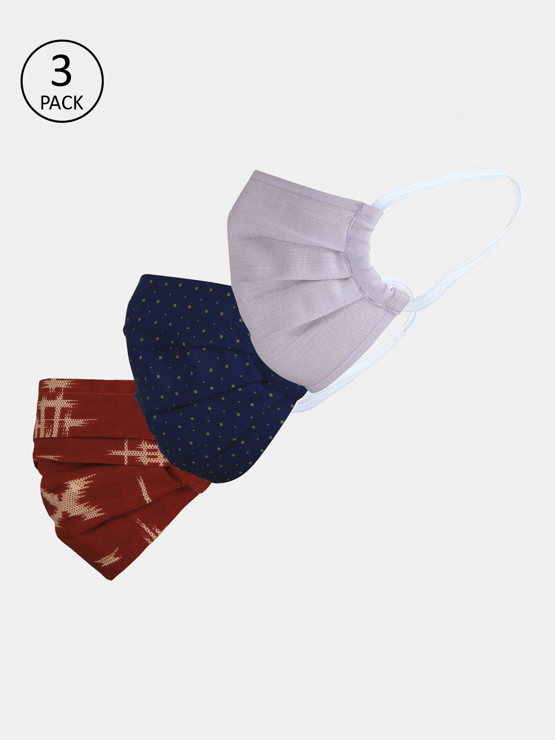 

Chitwan Mohan Unisex 3 Pcs Assorted 2-Ply Reusable Cloth Masks