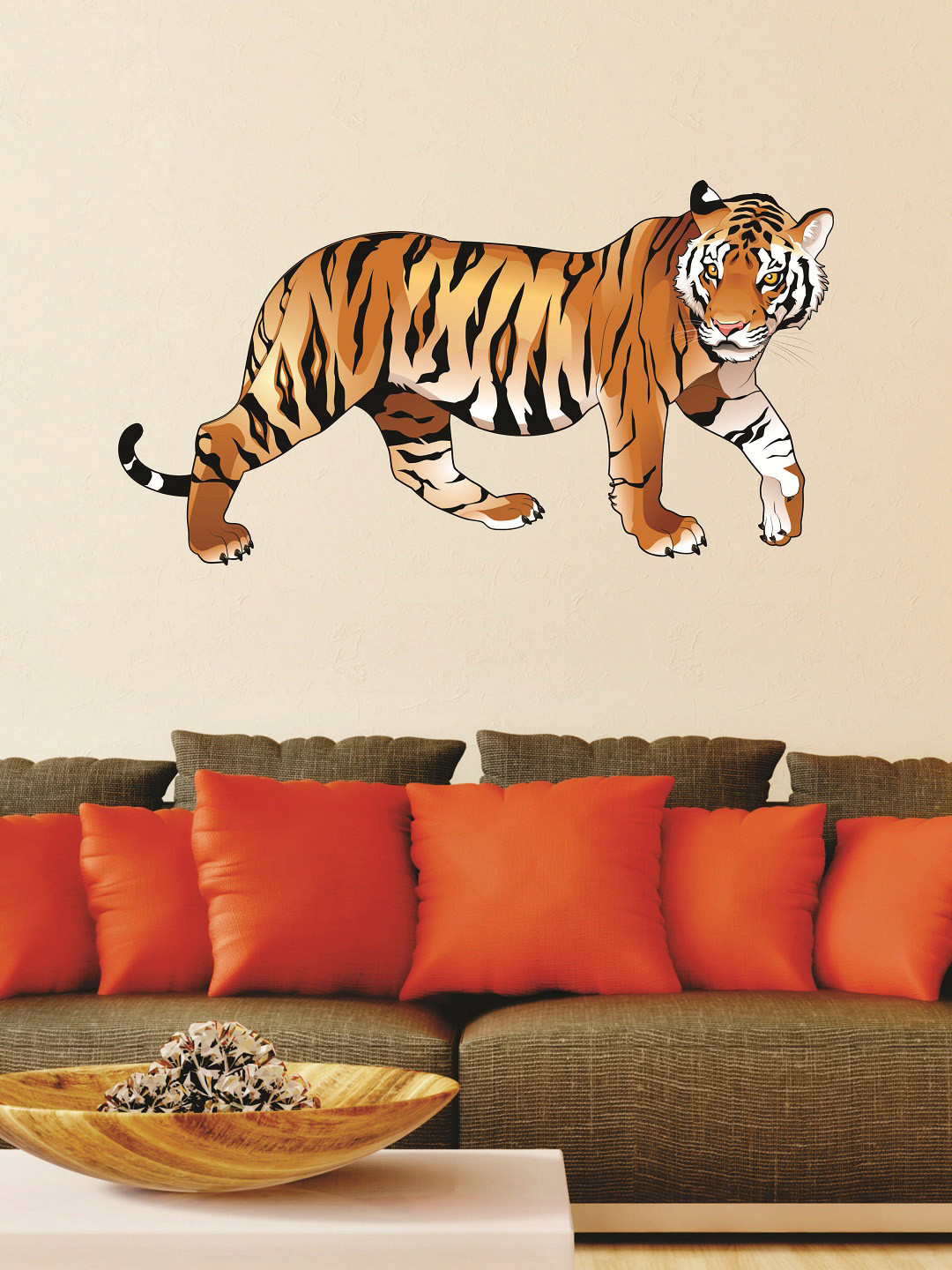 

WALLSTICK Brown & Black Tiger Large Vinyl Wall Sticker