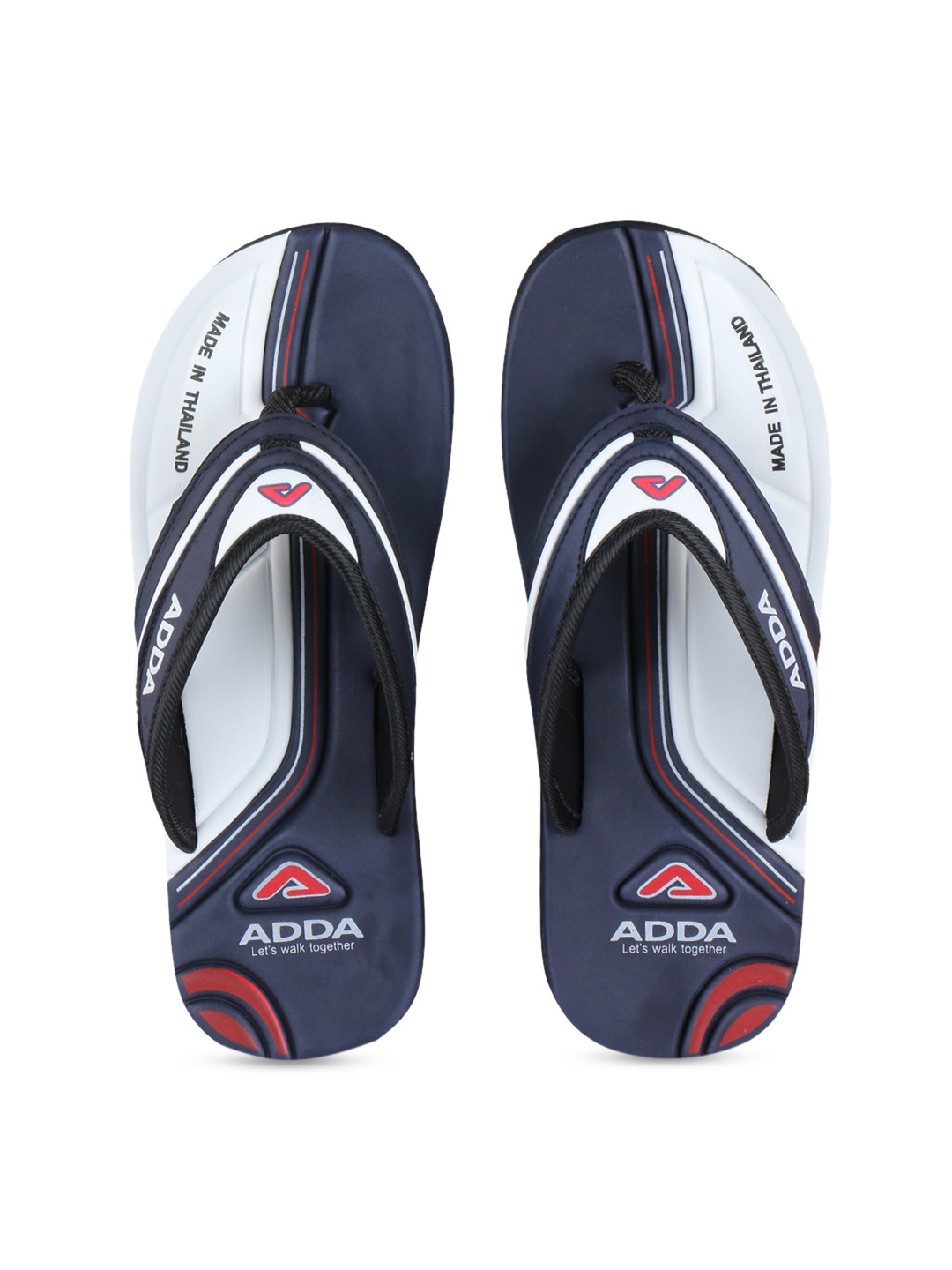 

Adda Men Navy Blue & White Printed Thong Flip-Flops