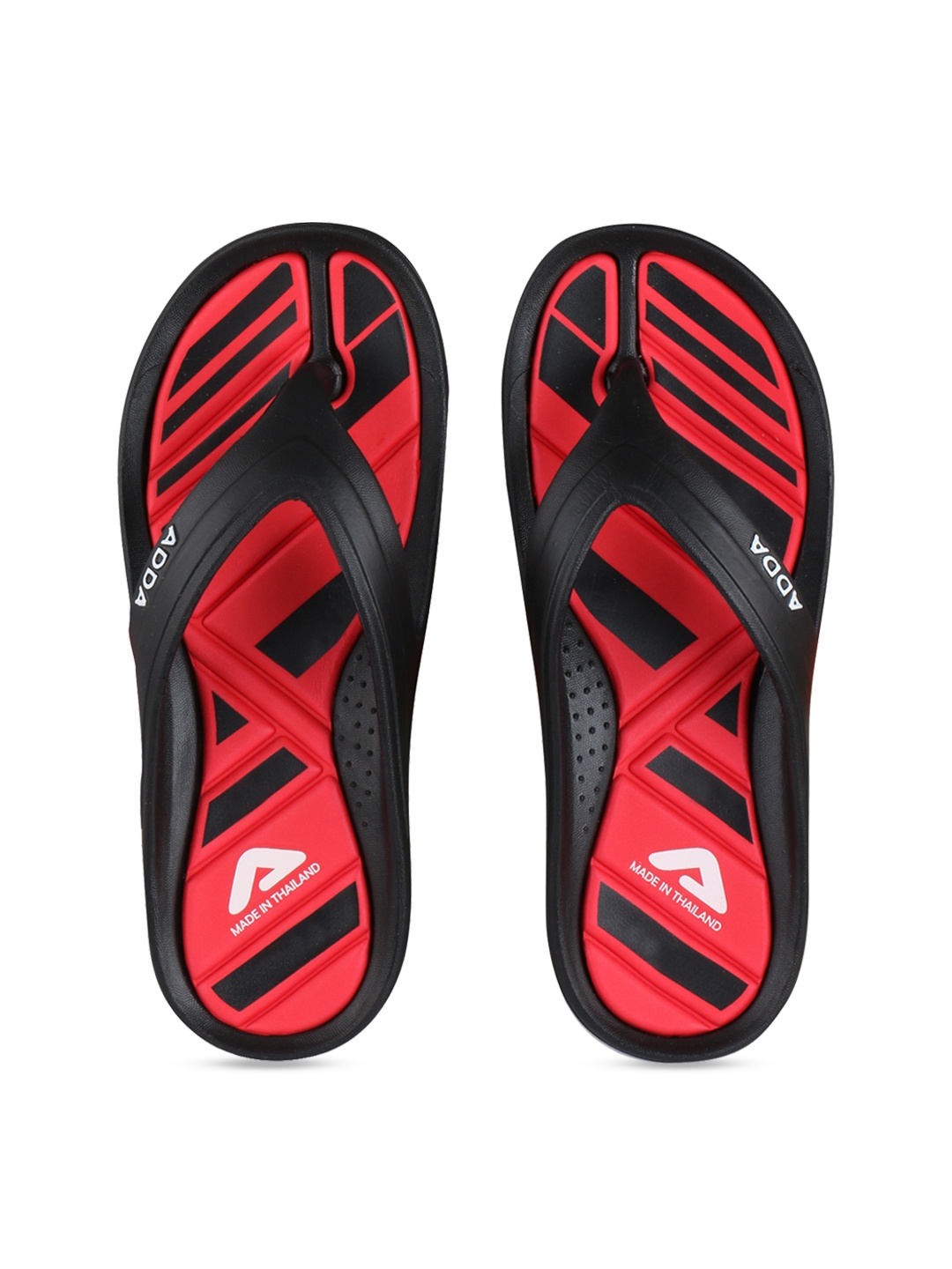 

Adda Men Black & Red Colourblocked Thong Flip-Flops
