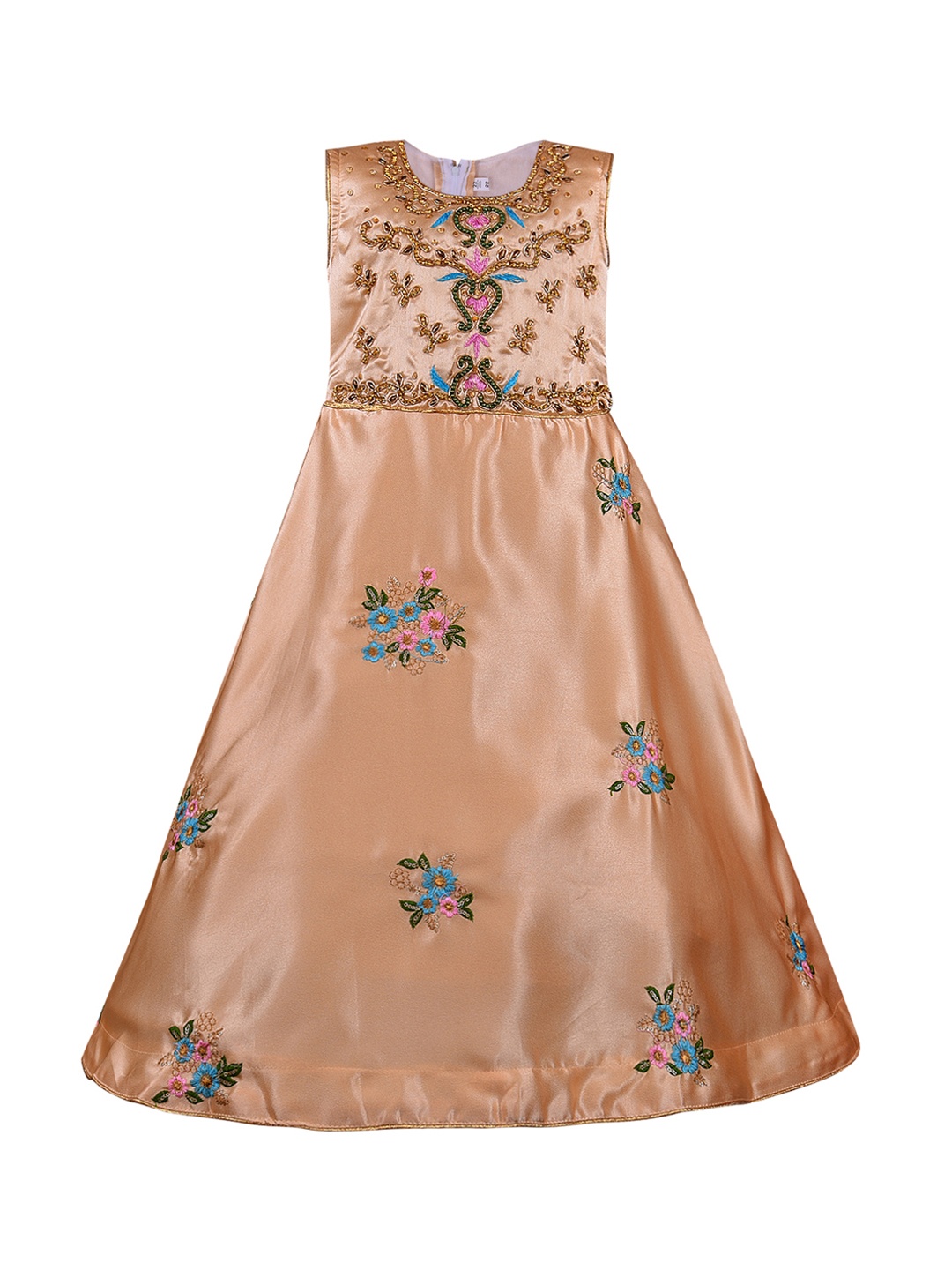 

Wish Karo Girls Brown Embellished Maxi Dress