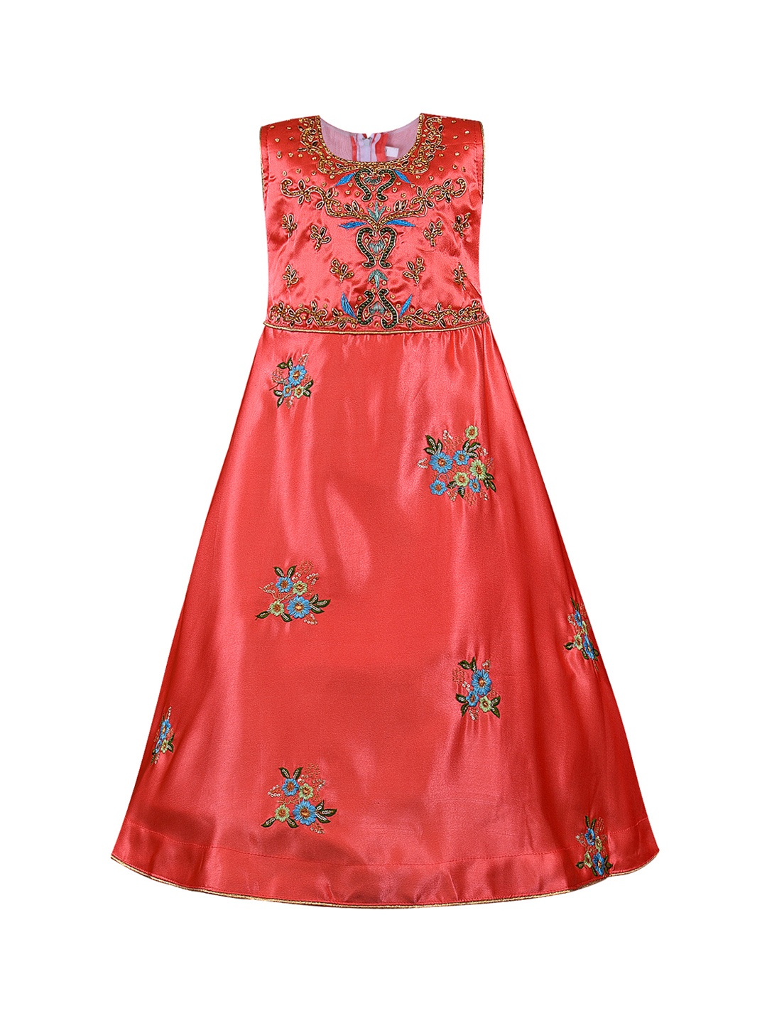 

Wish Karo Girls Red Embellished Maxi Dress