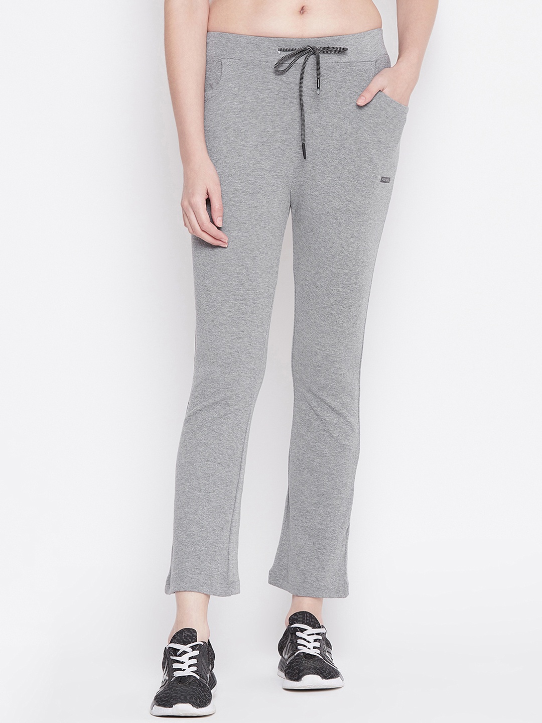 

PERFKT-U Women Grey Solid Track Pants, Grey melange