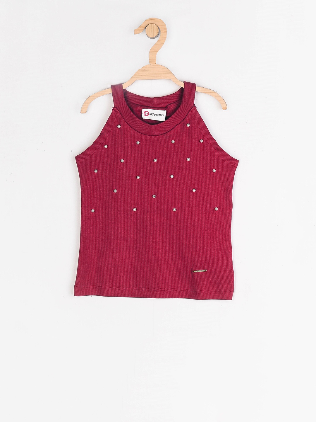 

Peppermint Girls Red Embellished Top