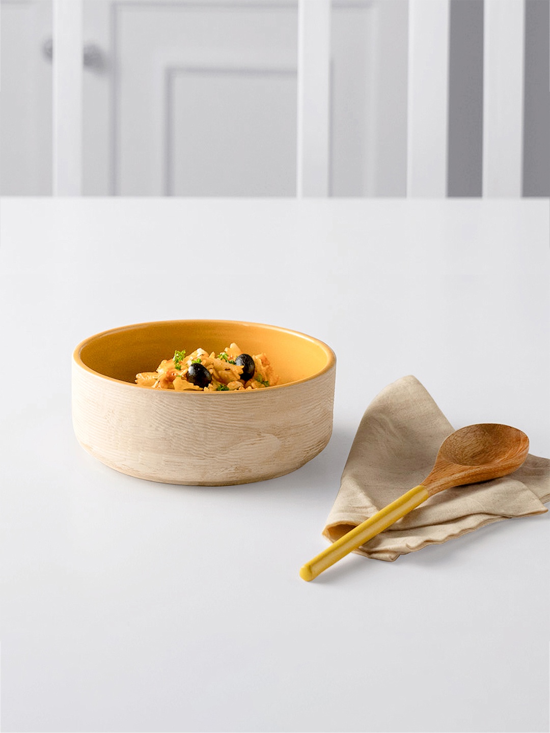 

ellementry Unisex Orange & Brown Solid Amber Love Ceramic Serving Bowl