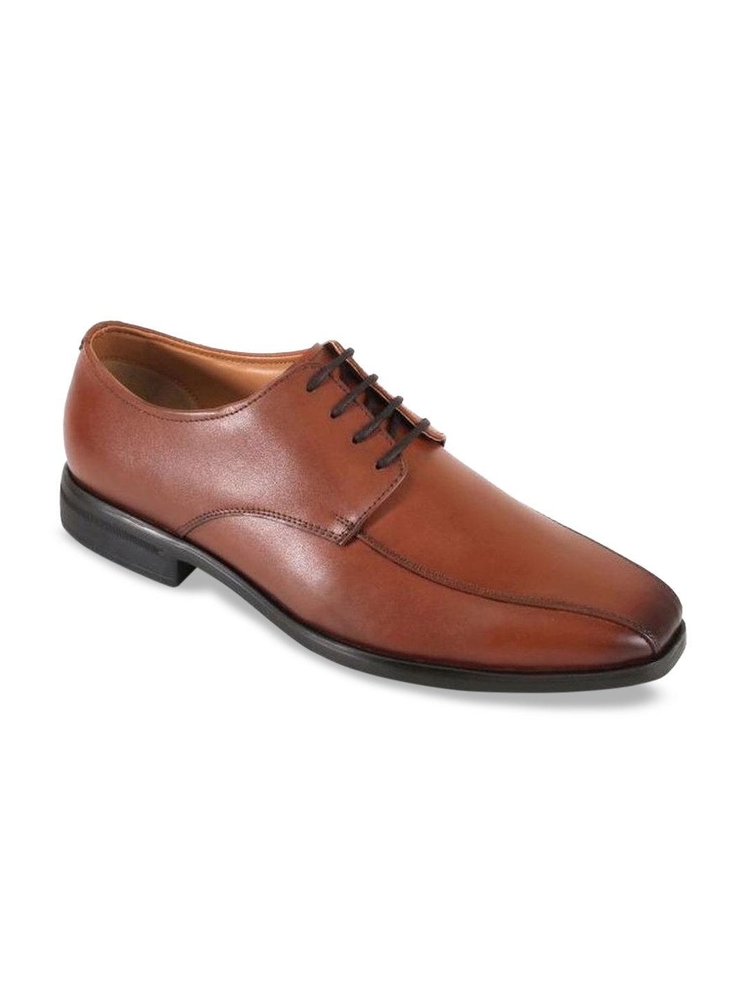

Kenneth Cole Men Tan Brown Solid Leather Formal Derbys