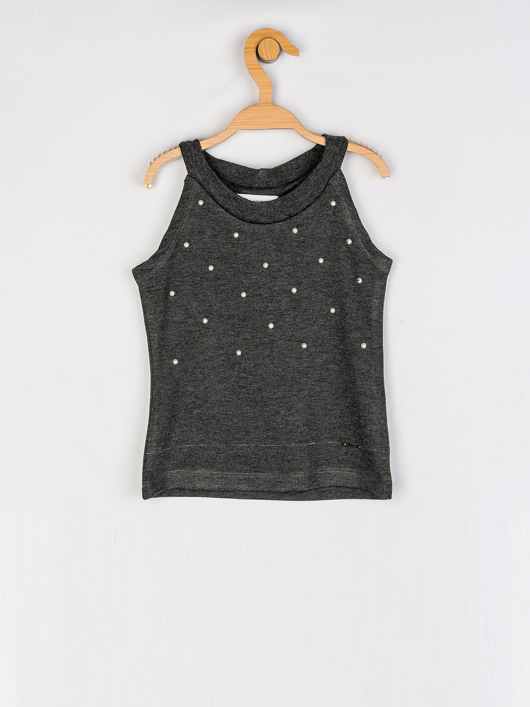 

Peppermint Girls Grey Embellished Top