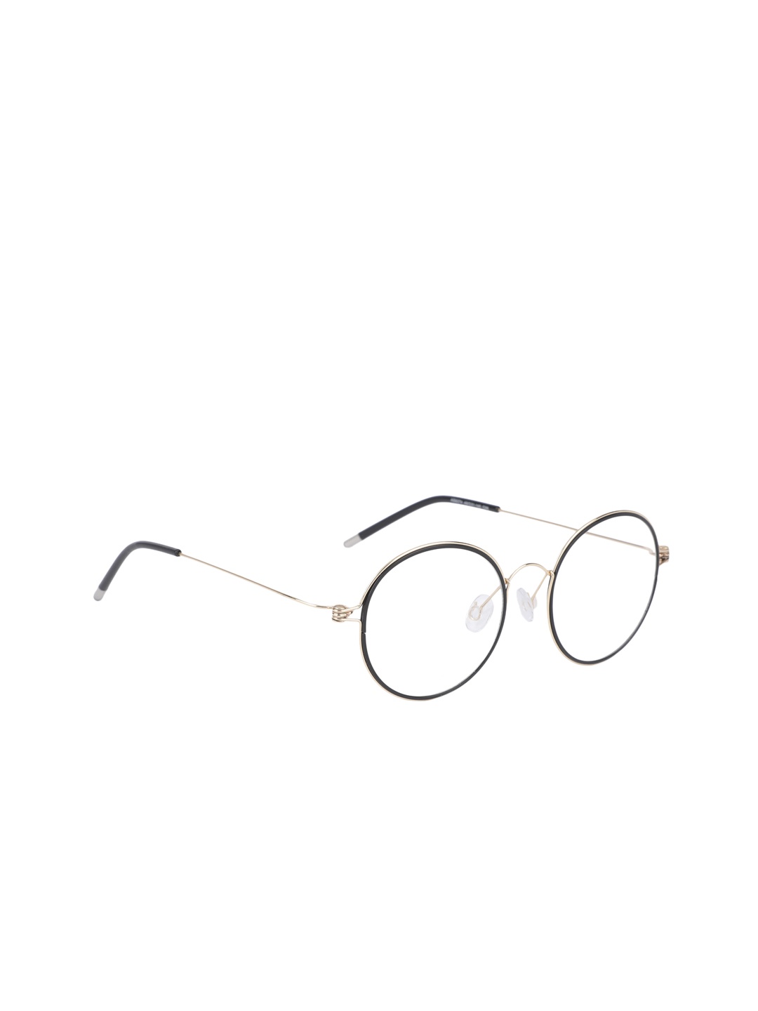 

MARC LOUIS Unisex Black & Gold Colourblocked Full Rim Round Frames