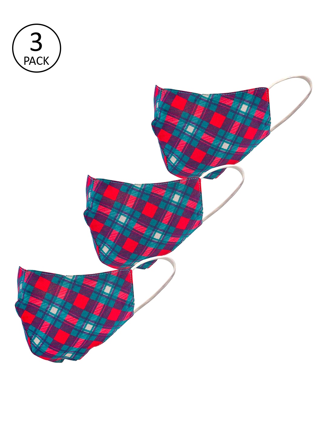 

LEGAL BRIBE Unisex 3 Pcs Printed 3-Ply Anti-Pollution Reusable Cloth Masks, Blue
