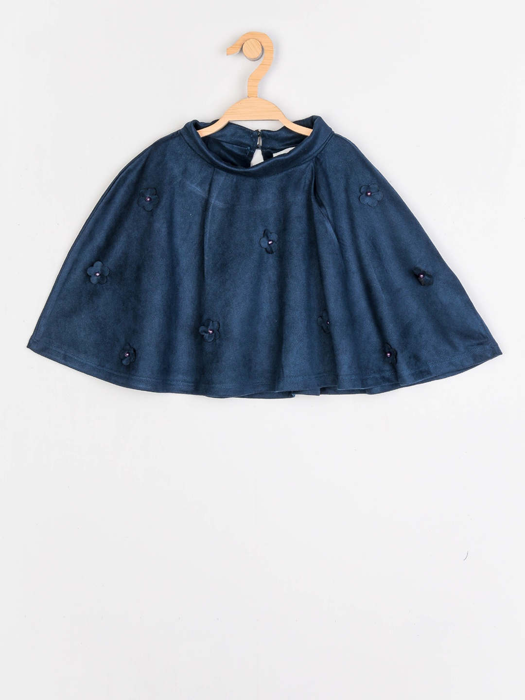 

Peppermint Girls Blue Self Design Cape Shrug