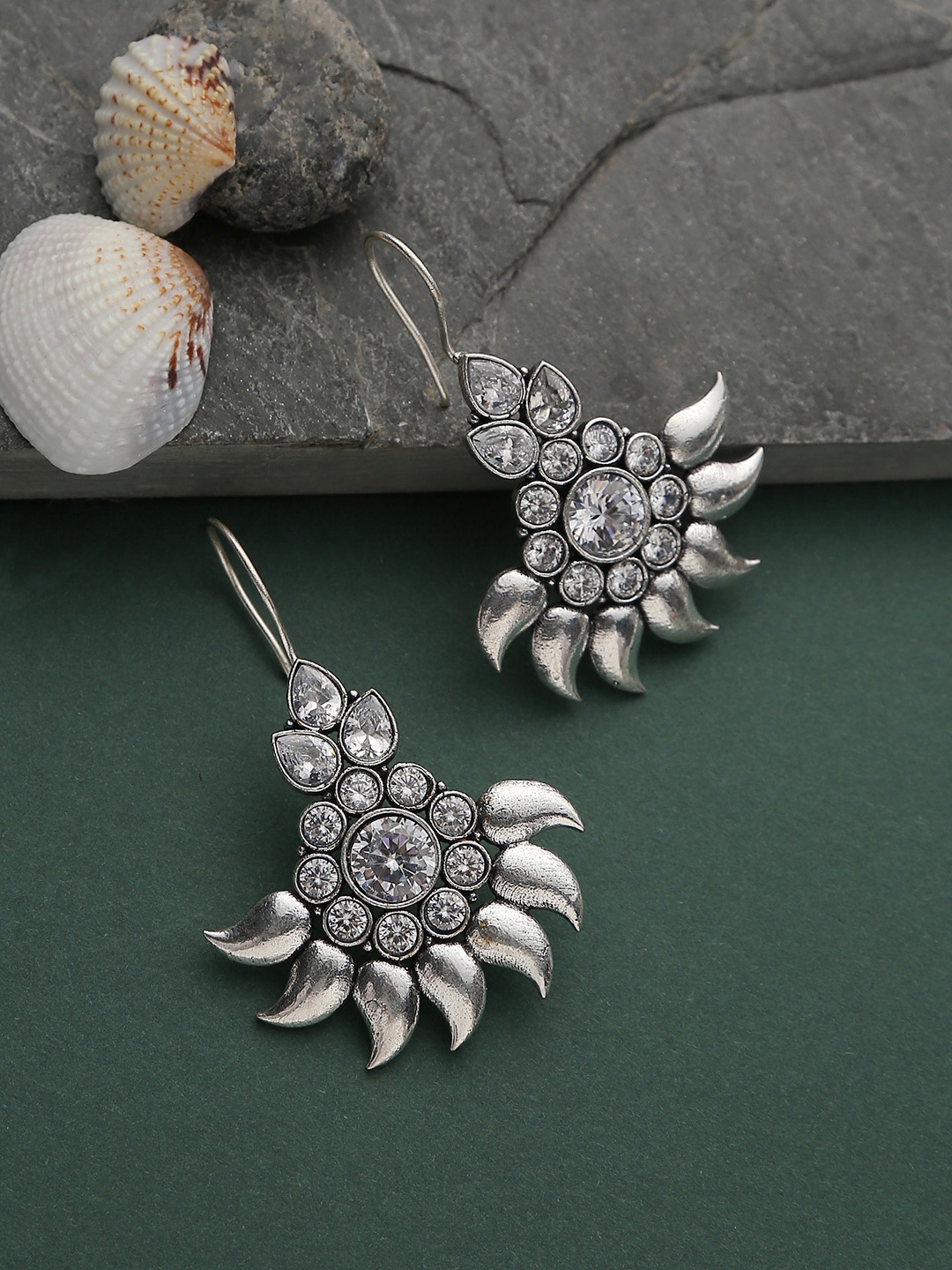 

Infuzze Silver-Toned Contemporary Drop Earrings