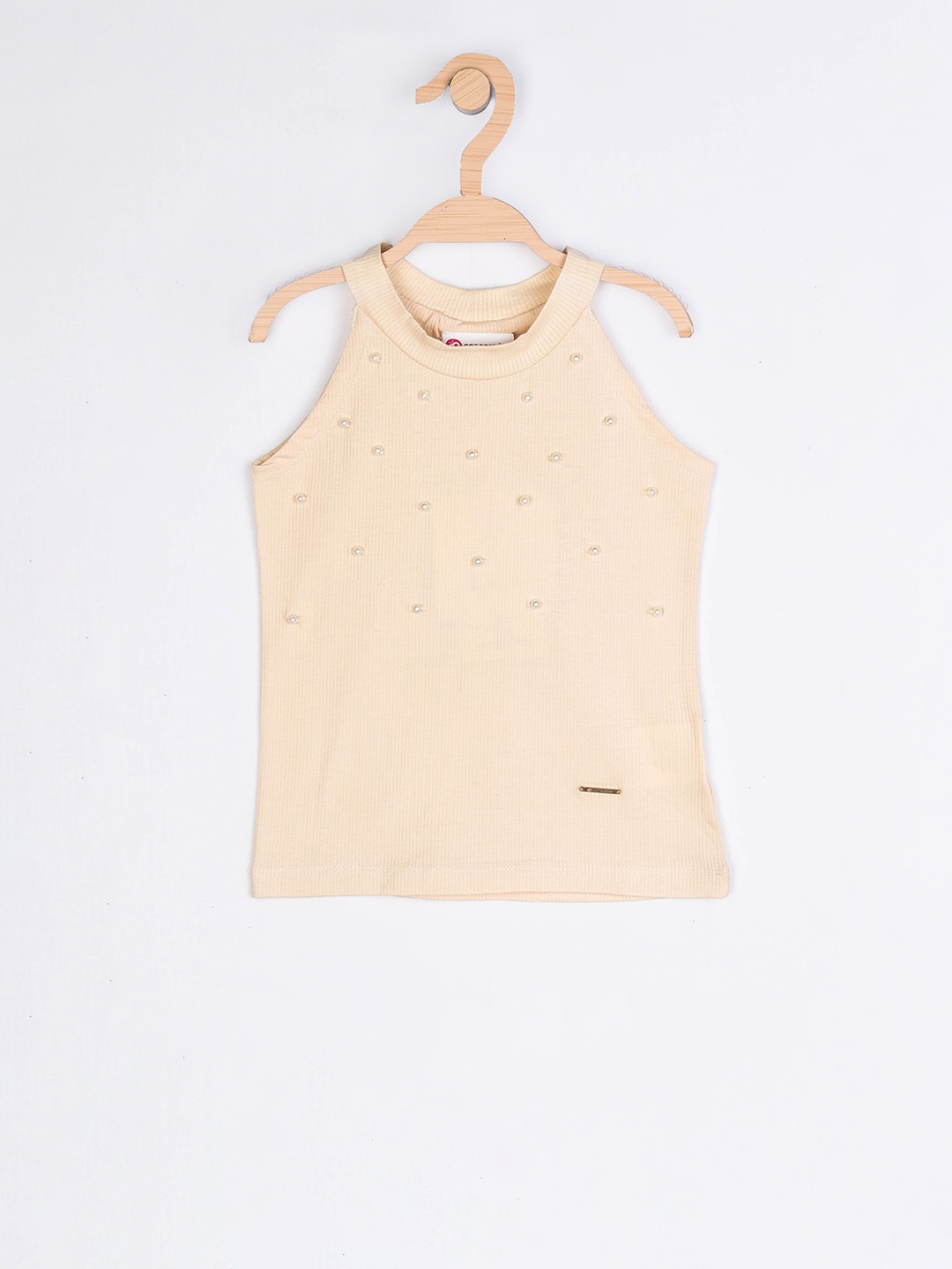 

Peppermint Girls Cream-Coloured Solid Top