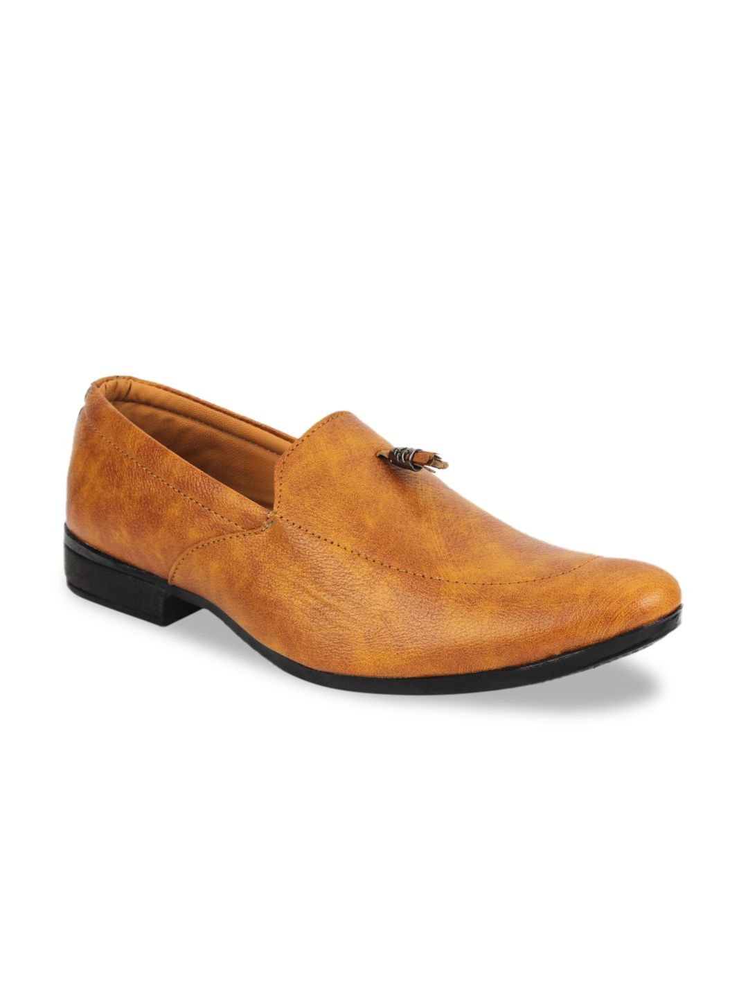

Fashion Victim Men Tan Brown Solid Formal Slip-Ons