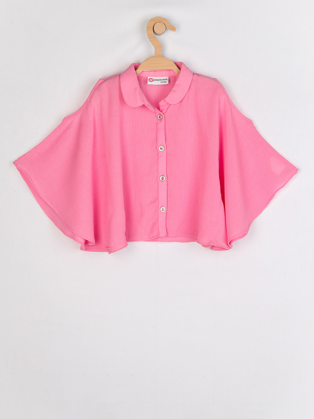 

Peppermint Girls Pink Solid Shirt Style Top