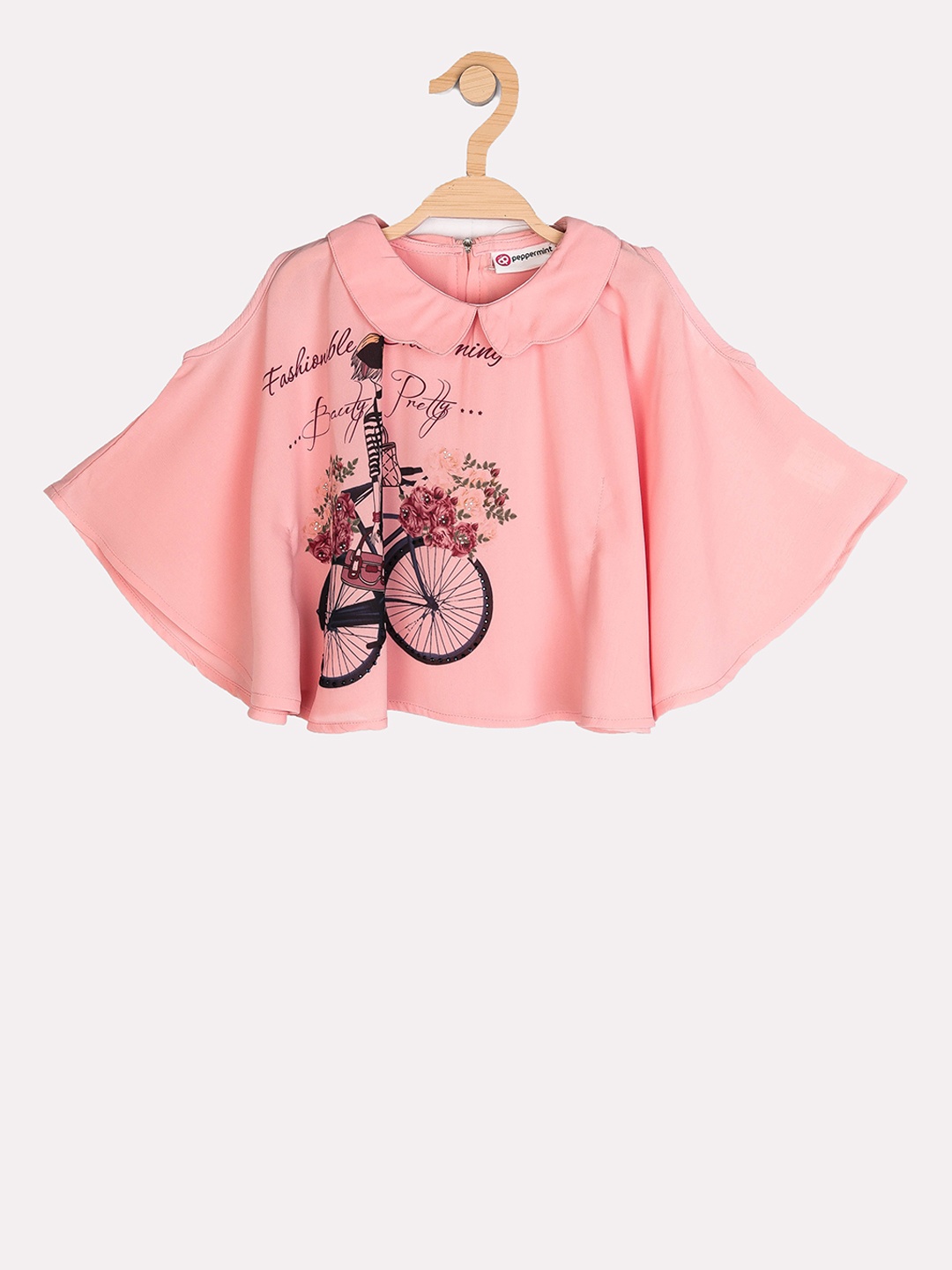 

Peppermint Girls Peach-Coloured Top