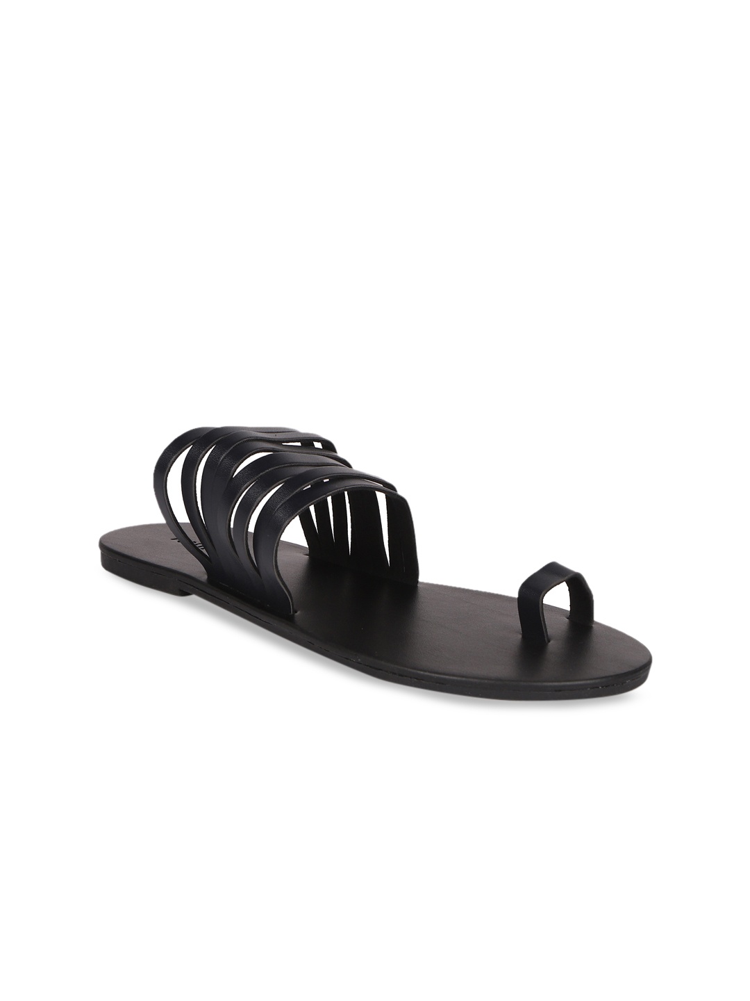 

FOREVER 21 Women Black Solid One Toe Flats