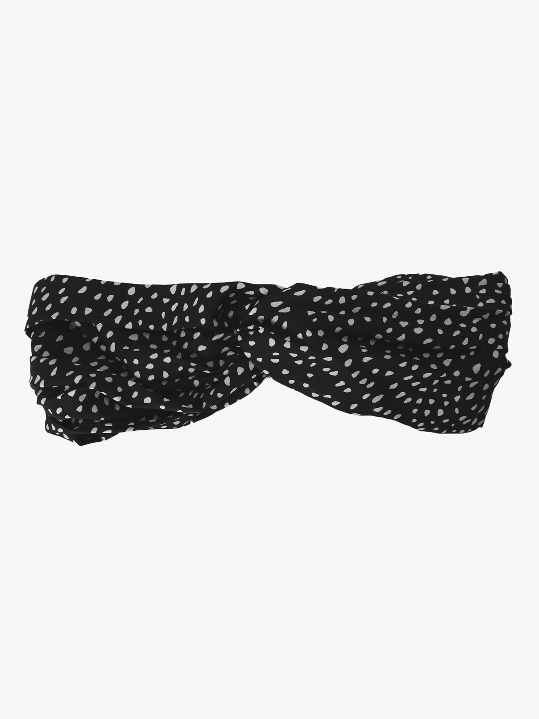 

Aditi Wasan Women Black & White Polka Dots Printed Knot Design Headband