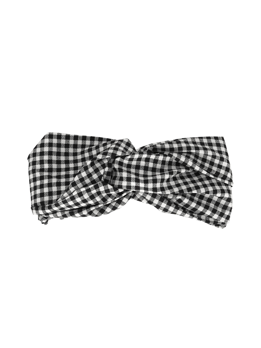 Aditi Wasan Women White & Black Checked Knot Design Headband