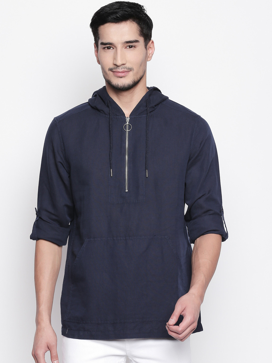 

Urban Ranger by pantaloons Men Navy Blue Slim Fit Solid Casual Shirt