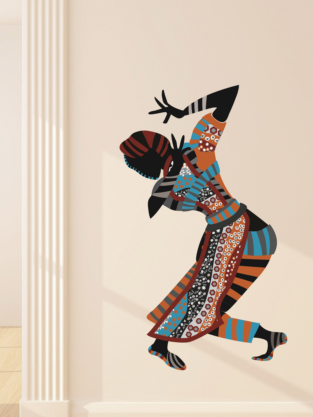 

WALLSTICK Black & Blue Dancing Lady Large Vinyl Wall Sticker