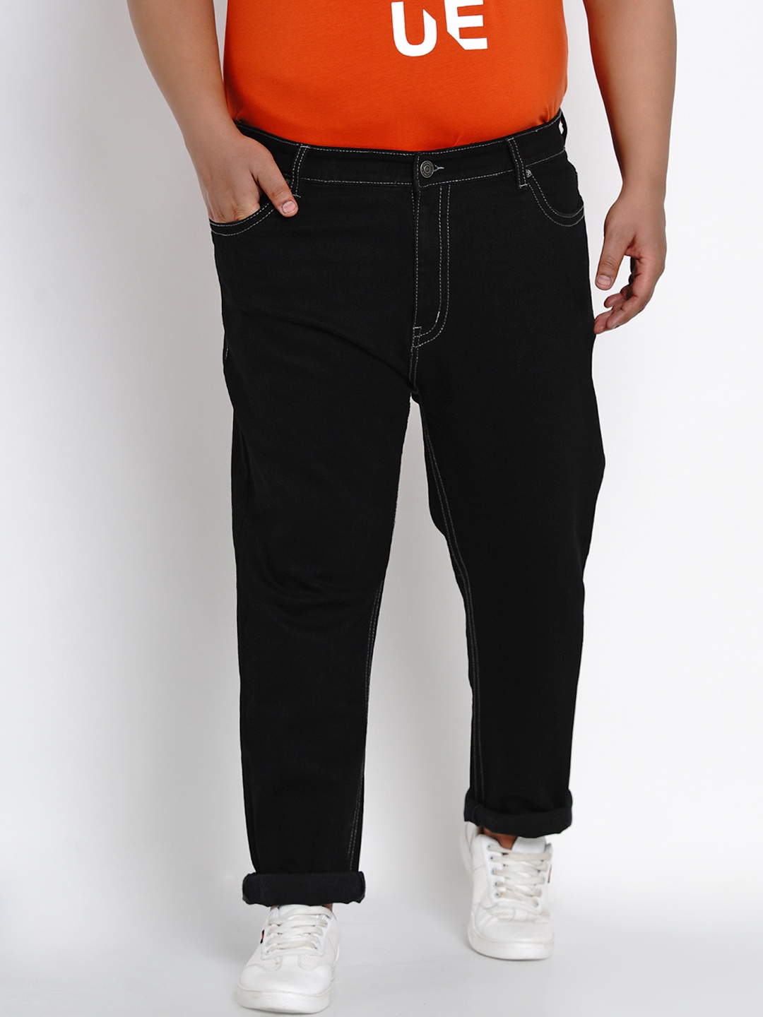

John Pride Men Black Regular Fit Mid-Rise Clean Look Stretchable Jeans