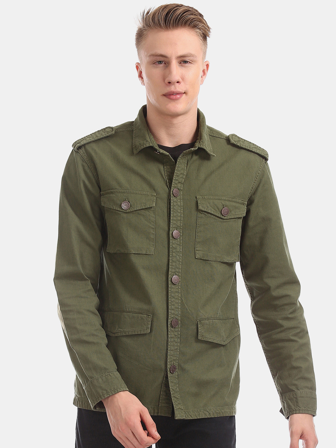 

Cherokee Men Green Solid Tailored Jacket