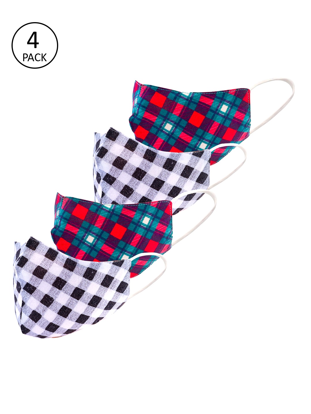 

LEGAL BRIBE Unisex 3 Pcs Printed 3-Ply Anti-Pollution Reusable Cloth Masks, Multi