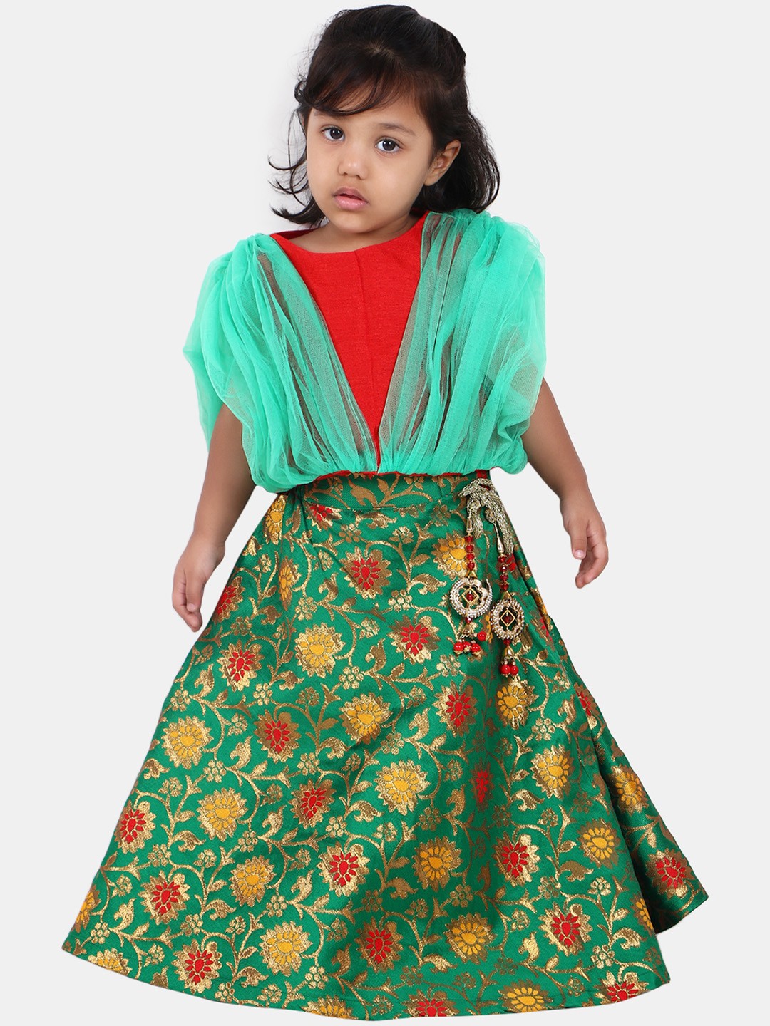 

PASSION PETALS Red Ready to Wear Lehenga with Blouse