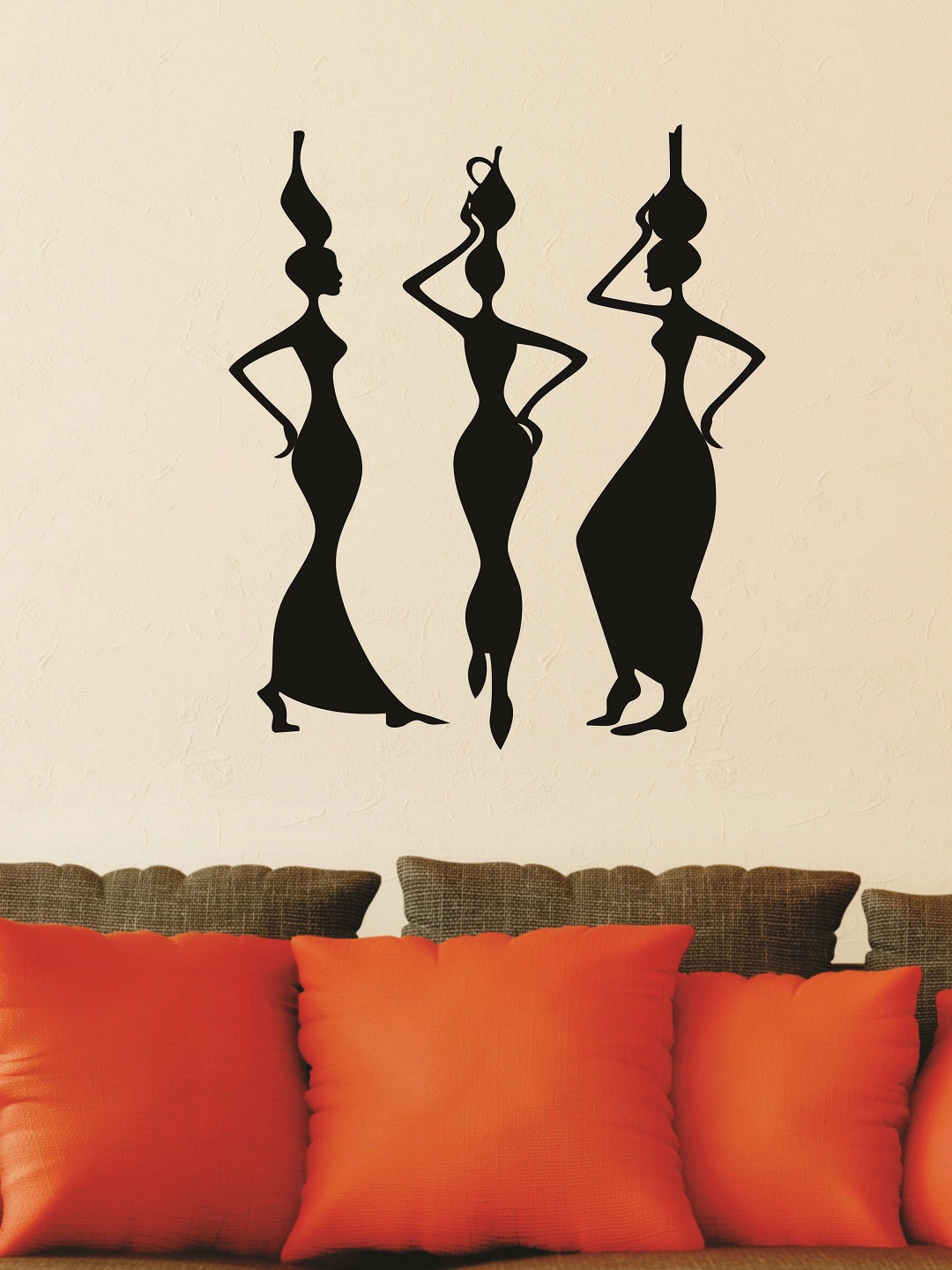 

WALLSTICK Black Village Ladies Large Vinyl Wall Sticker