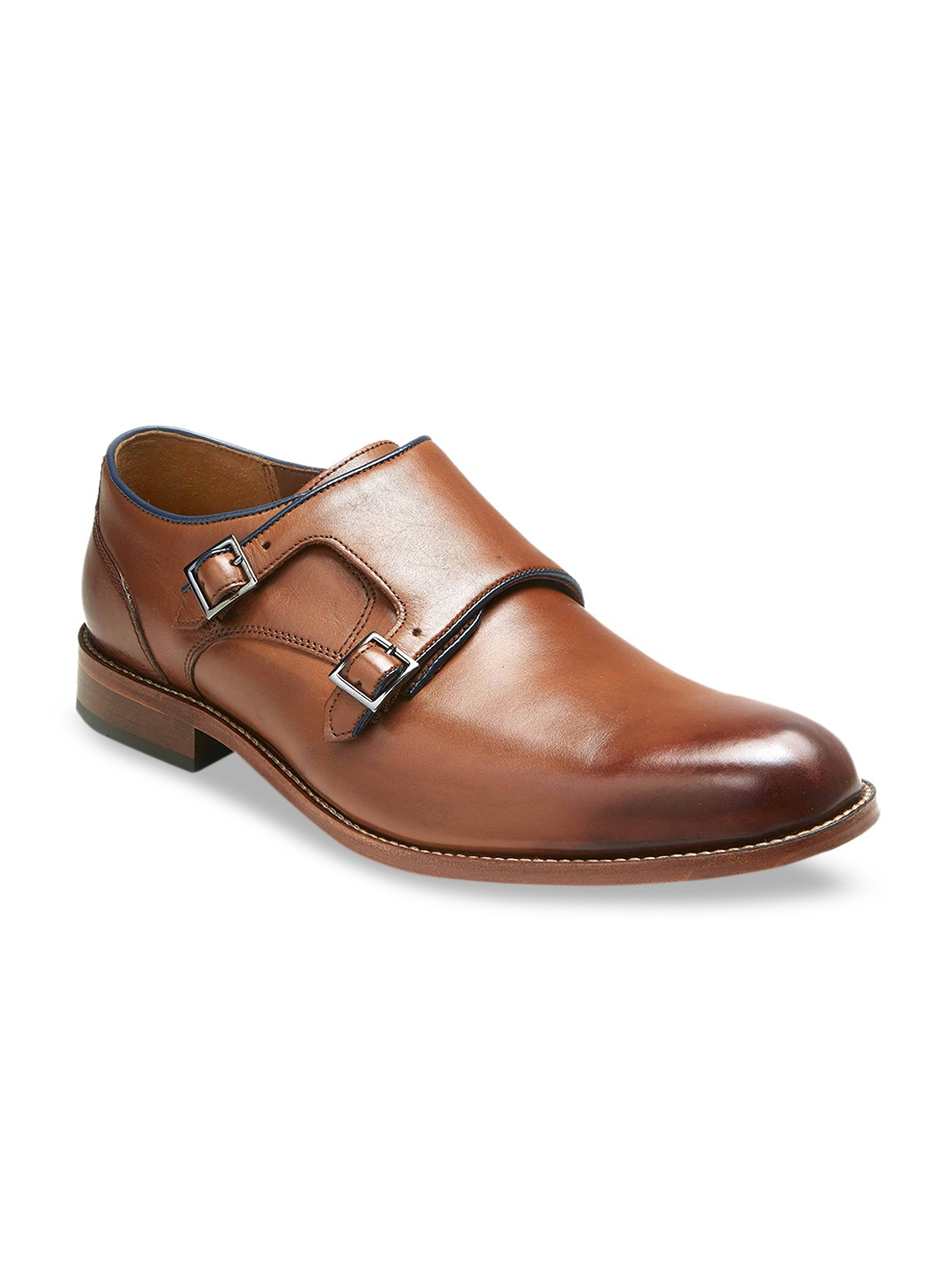

Florsheim Men Tan Brown Solid Leather Formal Monks