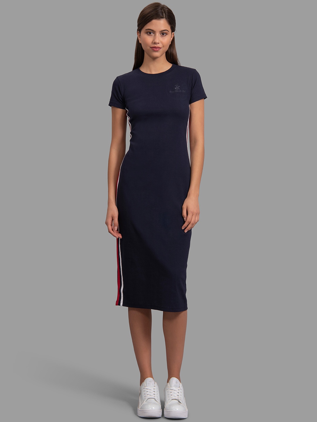 

Beverly Hills Polo Club Women Navy Blue Solid Bodycon Dress
