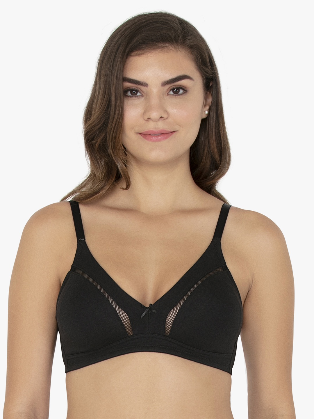 every de by amante Black Solid Non-Wired Non Padded Everyday Bra KB008